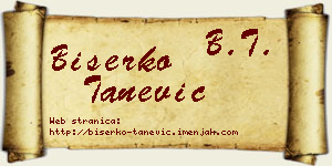 Biserko Tanević vizit kartica